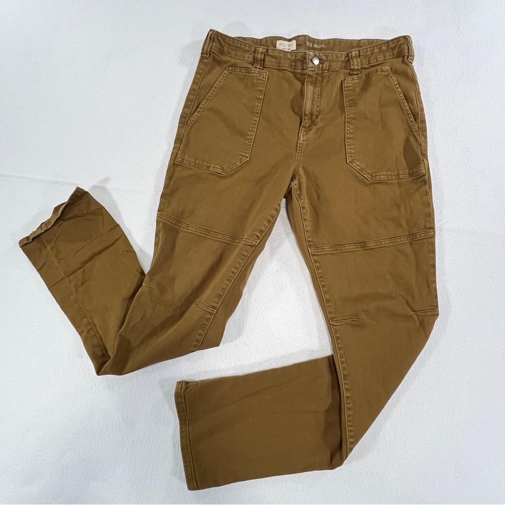 PILCRO Anthropologie 33 x 32 Utility Chino Khaki Pant Mustard Tan
